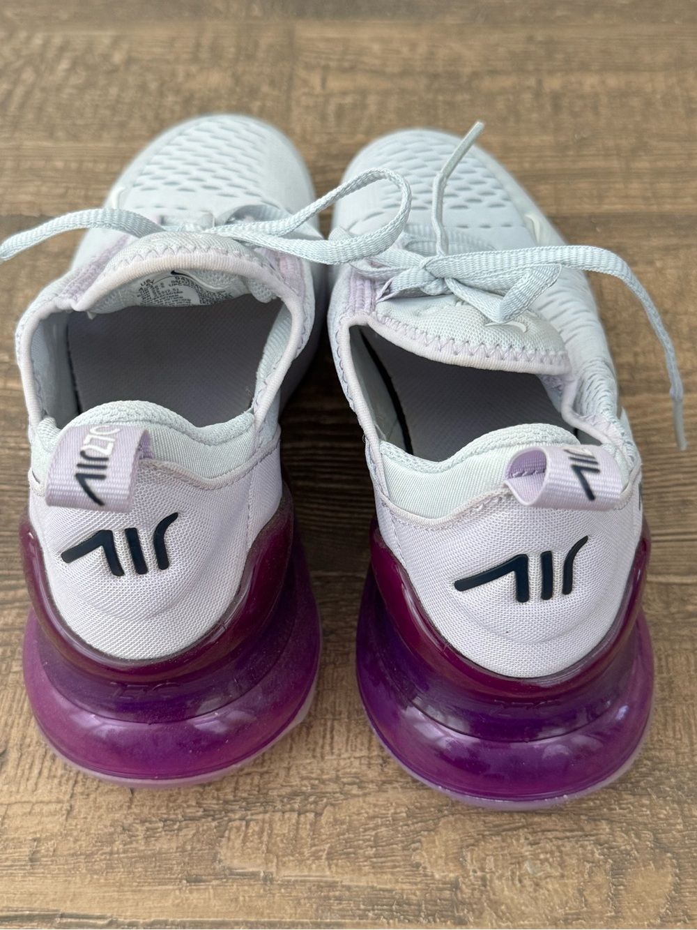 Nike Air Max 270 Running Shoes - White with Purple Accent - Picture 2 of 5
